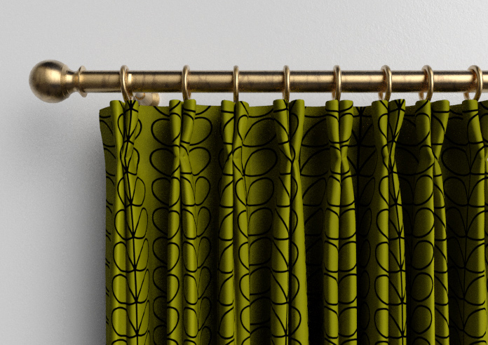 Orla Kiely Linear Stem, Olive & Black - Made to Measure Curtains - Image 10